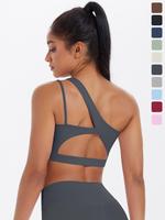 Women's Solid Color Criss Cross Sports Bra, Breathable Comfortable Sports Bra, Ladies Sportswear for Indoor Outdoor Wear, Ath...