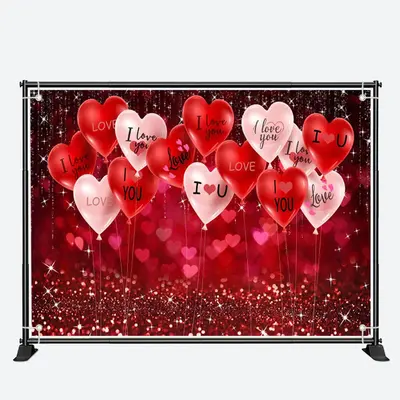 I Love You Heart Balloon Sparkling Bokeh Backdrop - Aperturee
