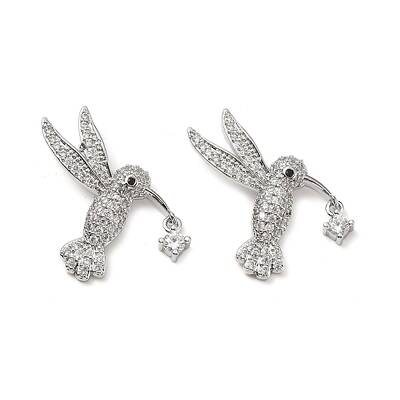 Brass Micro Pave Clear Cubic Zirconia Pendants