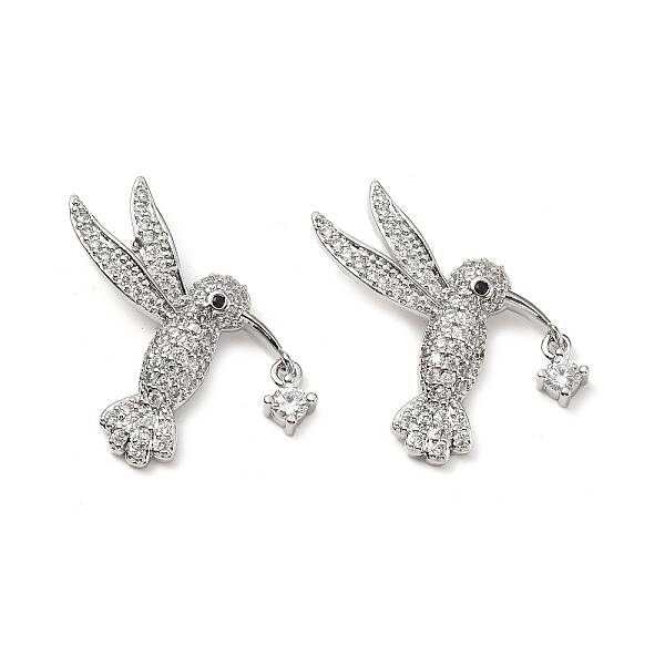 Brass Micro Pave Clear Cubic Zirconia Pendants