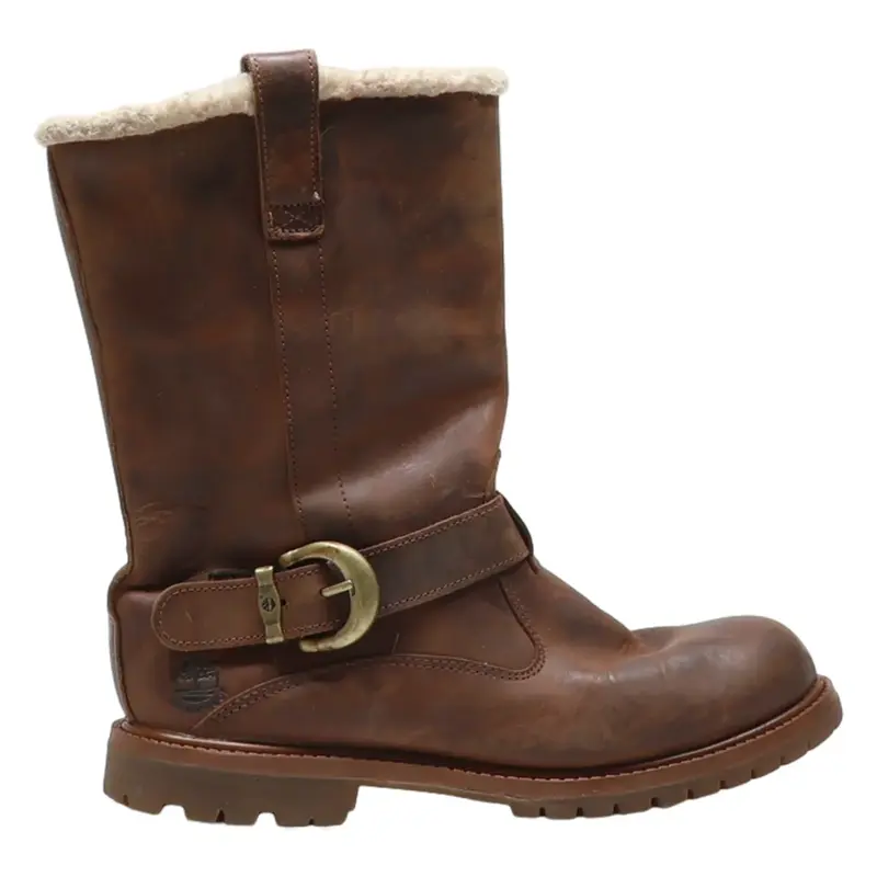 TIMBERLAND High Boots Brown Leather Womens UK 8