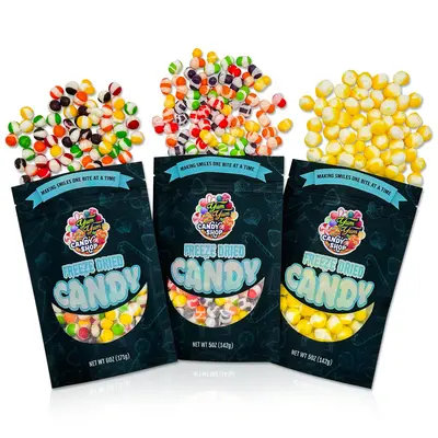 Freeze Dried Candy Trio Pack Lemon Balls Itty Bitties Rainbow Krunchies Snack Tart Crunchy Candies Sweet Sour Bundle Variety ...