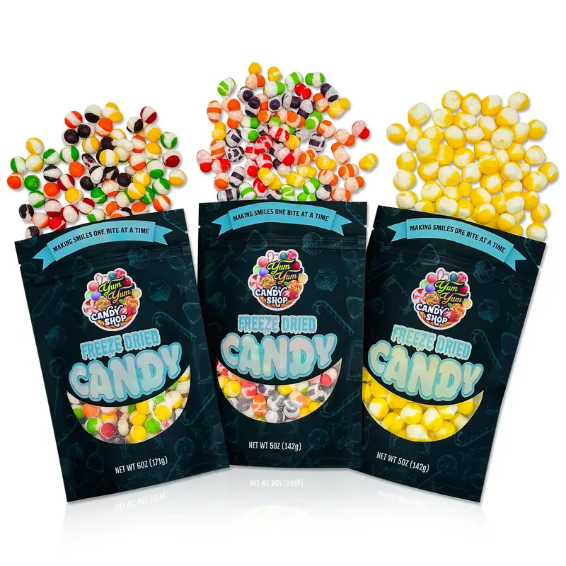 Freeze Dried Candy Trio Pack Lemon Balls Itty Bitties Rainbow Krunchies Snack Tart Crunchy Candies Sweet Sour Bundle Variety ...