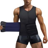 Men’s Vest Fitness Tank Top,Sauna Suit Sweat Vest with Zipper,Relieve Shoulder Pain,Waist Trainer,Slimming Body Shaper,Adju...