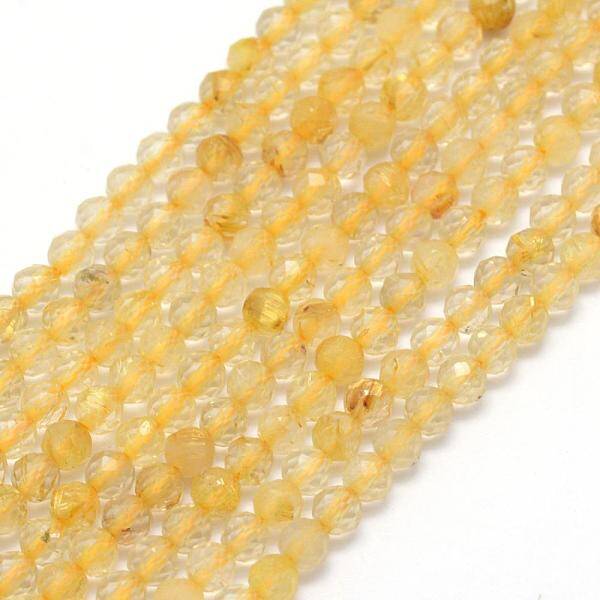 Natural Gold Rutilated Quartz Beads Strands
