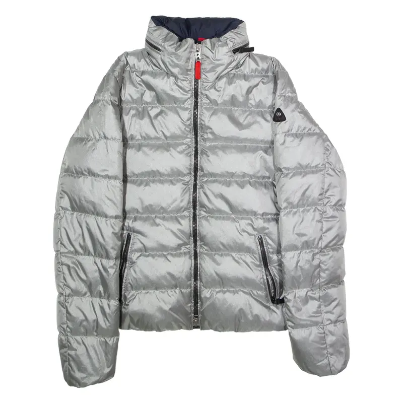 BOGNER Fire & Ice Puffer Womens Ski Jacket Silver Hooded UK 16