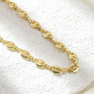 Brass Coffee Bean Chain Necklaces