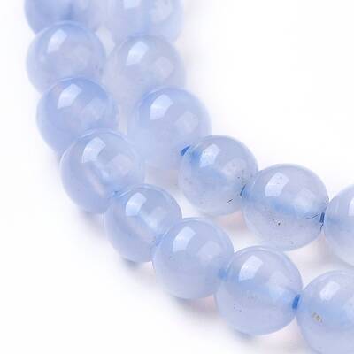 Grade AA Natural Blue Chalcedony Beads Strands
