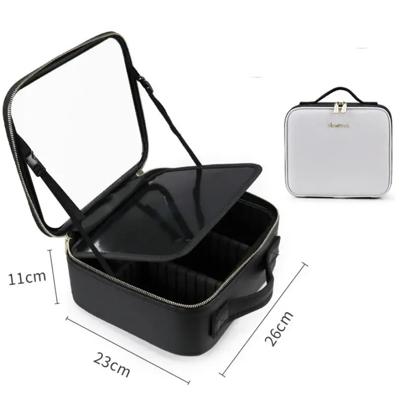 Smart LED Cosmetic Bag With Mirror ,Cosmetic  Fashion Portable  Makeup Bags | Color: White | Size: 12inches | Electrical outl...