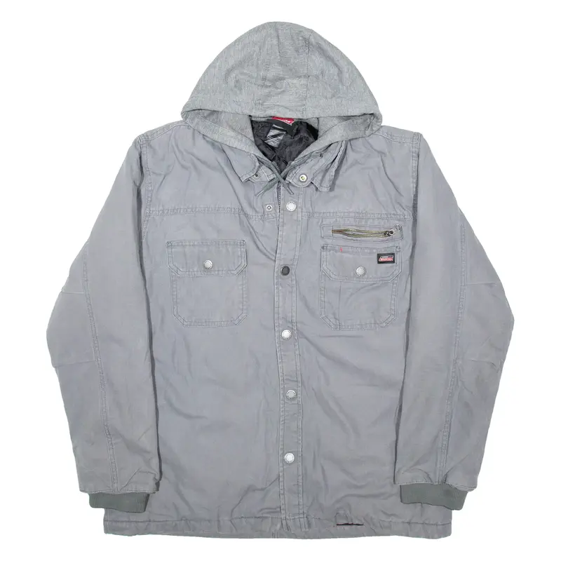 DICKIES Mens Parka Jacket Grey Hooded L