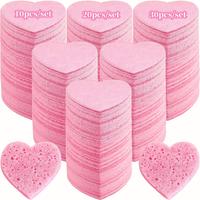 Heart Shaped Facial Sponge, 10/20/30pcs Compressed Face Wash Pad, Exfoliating Facial Cleansing Sponge, Facial Skin Beauty Too...