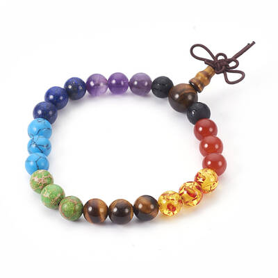 Natural Mixed Stone and Resin Stretch Bracelets