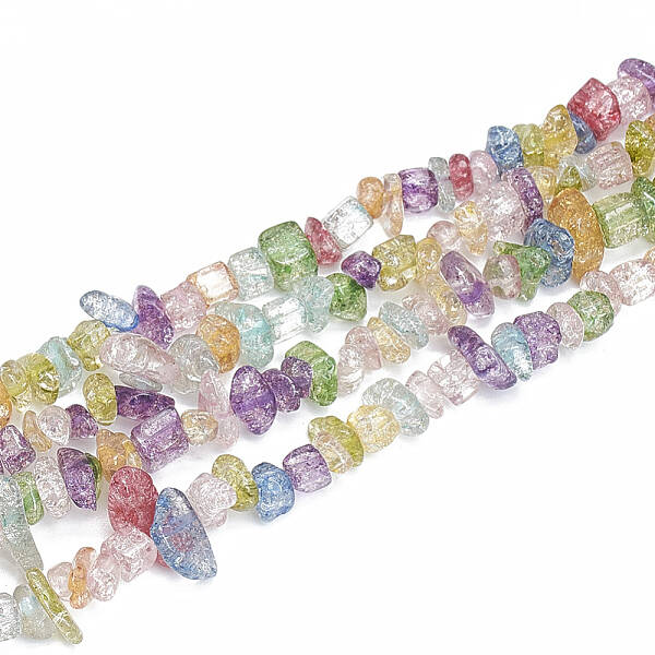 Baking Painted Crackle Glass Beads Strands