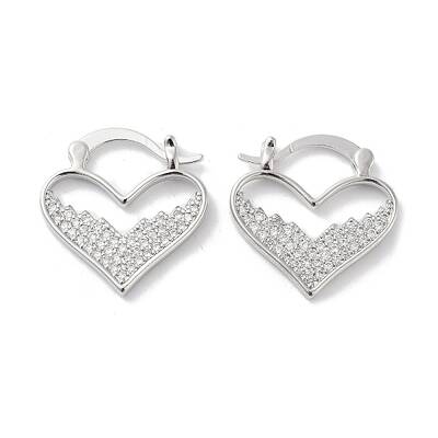 Rack Plating Brass Micro Pave Cubic Zirconia Hoop Earring
