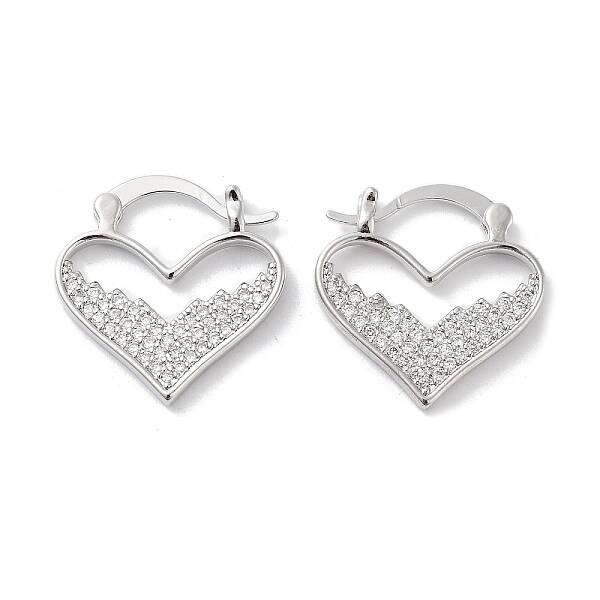 Rack Plating Brass Micro Pave Cubic Zirconia Hoop Earring