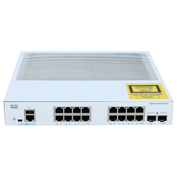 Cisco C1000-16T-E-2G-L | Catalyst C1000 Series 1000-16T-E-2G 16 x RJ-45 Ports 10/100/1000Base-T + 2 x SFP Ports Layer 2 Manag...