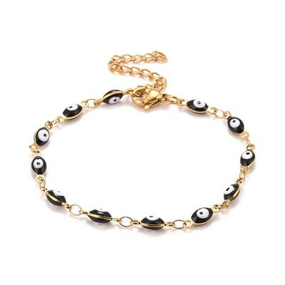 Enamel Horse Eye Link Chains Bracelet