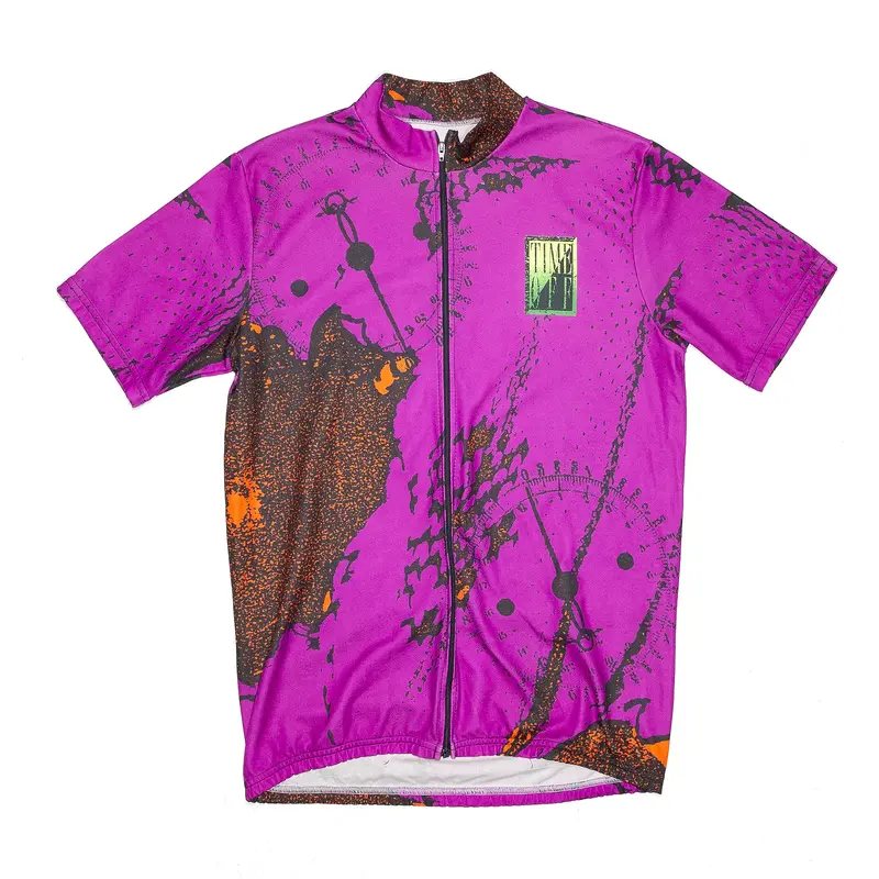 TIME OFF Cycling Purple Crazy Pattern Short Sleeve T-Shirt Mens S