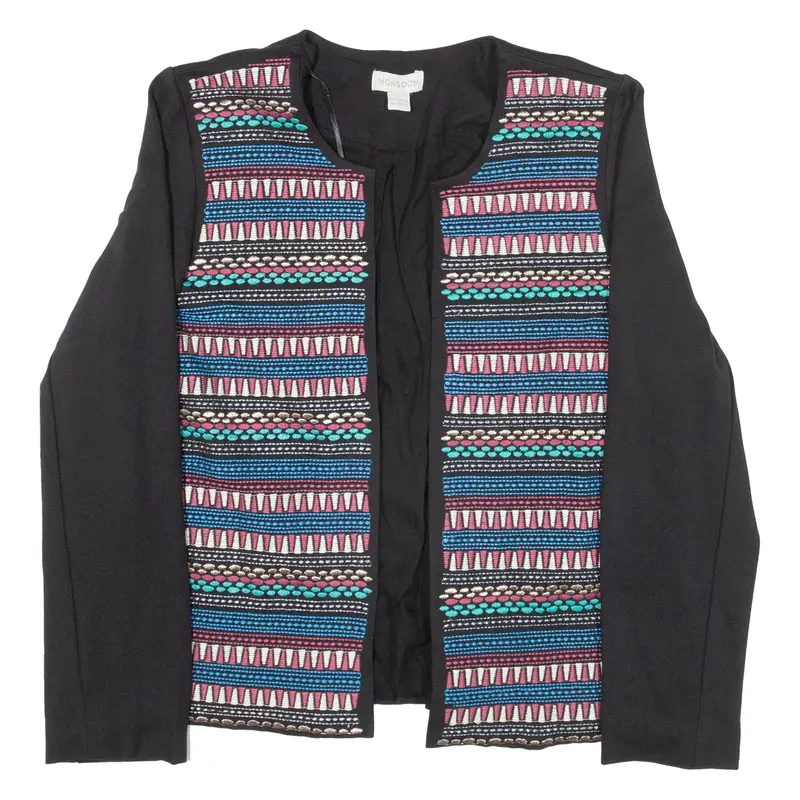 MONSOON Jacket Black Viscose Womens UK 14