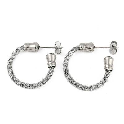 304 Stainless Steel Twist Stud Earrings for Women