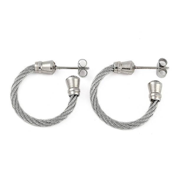 304 Stainless Steel Twist Stud Earrings for Women