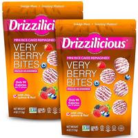 NEW! Drizzilicious Very Berry Mini Rice Cakes - Gluten-Free, Vegan, Crunchy & Healthy Snack, 90 Calories per Serving, 4 oz (P...