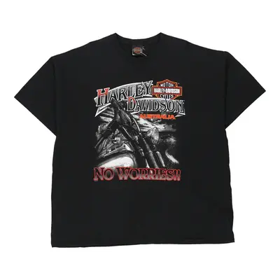 Harley Davidson Graphic T-Shirt - 2XL Black Cotton