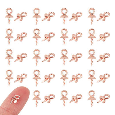 50Pcs 304 Stainless Steel Screw Eye Pin Peg Bails