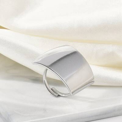 Anti-Tarnish 304 Stainless Steel Trapezoid Open Cuff Rings