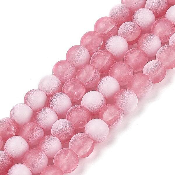 Frosted Crackle Glass Beads Strands