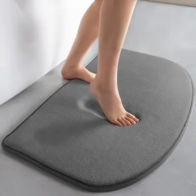 Memory Foam Bathroom Rug, 1 Count Solid Color Non-slip Bathroom Mat, Foot Mat for Indoor Living Room Bedroom Bathroom Kitchen...