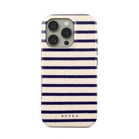 Burgi Old Money iPhone Cases, Navy Striped, Tough Cases for iPhone 16 15 14 13 12 Pro Max, Gift for Her and Lover