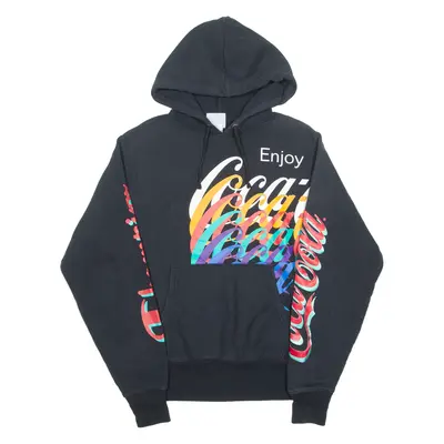 CHAMPION REVERSE WEAVE COCA-COLA Mens Black Hoodie M
