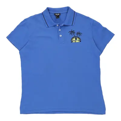 Just Cavalli Polo Shirt - Large Blue Cotton Blend