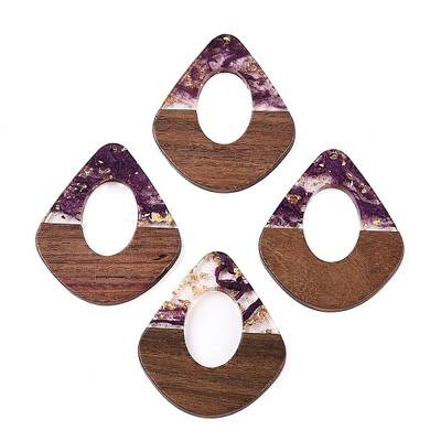 Transparent Resin and Walnut Wood Pendants