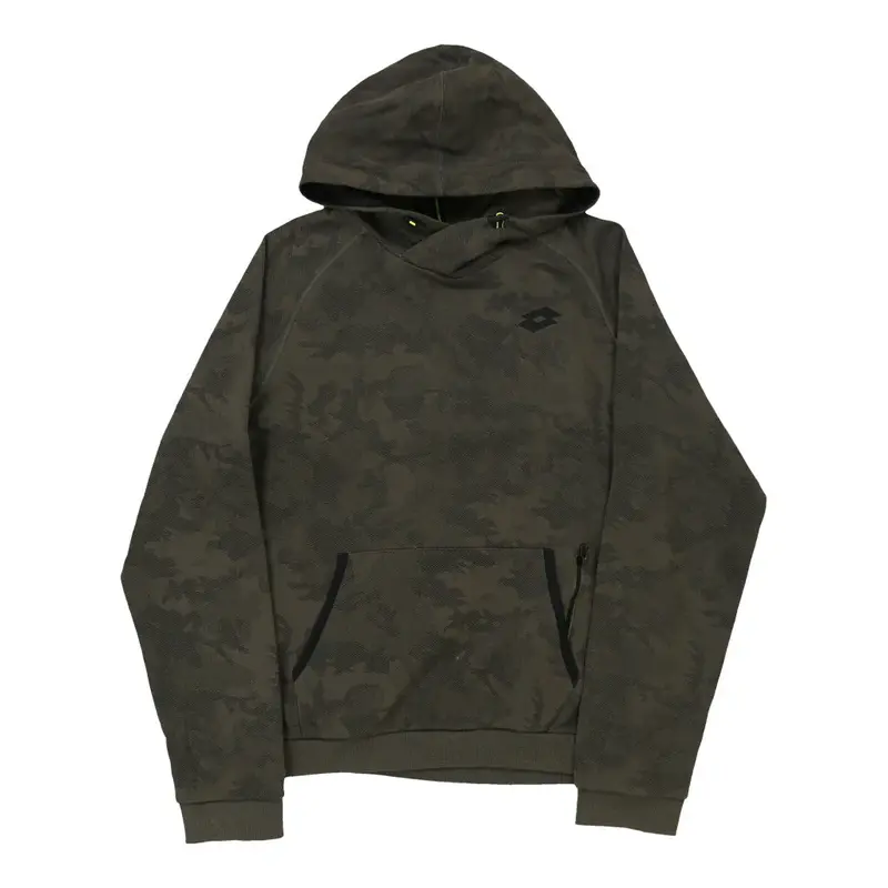 Lotto Camo Hoodie - Small Khaki Cotton Blend