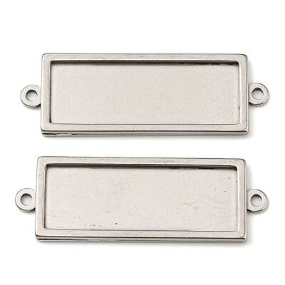Non-Tarnish 201 Stainless Steel Cabochon Connector Settings