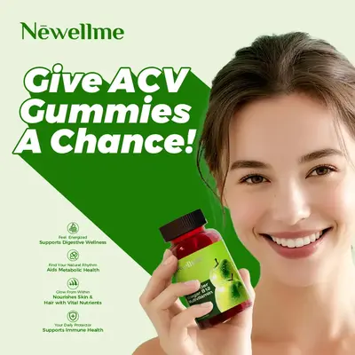 Newellme Apple Cider Vinegar Gummy Vitamins-Vitamin B12,Gelatin-Free,Vegan&Nonn-GMO.-Boosts Immune Function, Digestive Health...