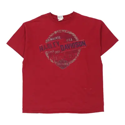 Tampa Harley Davidson Graphic T-Shirt - XL Red Cotton