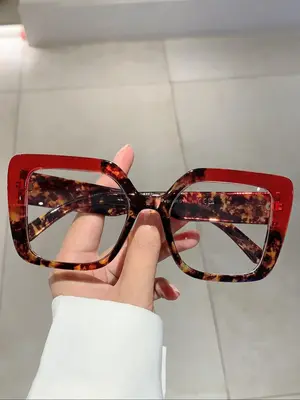 Simple Square Frame Eyeglasses for Women & Men As Valentine's Day Gift, 2024 Trendy Hot Fashion Eyeglasses for Work, Daily Cl...