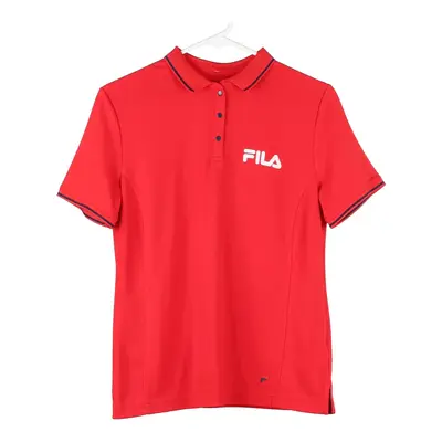 Fila Polo Top - Small Red Polyester