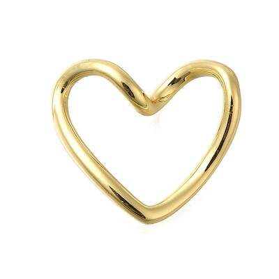 Rack Plating Brass Heart Linking Rings