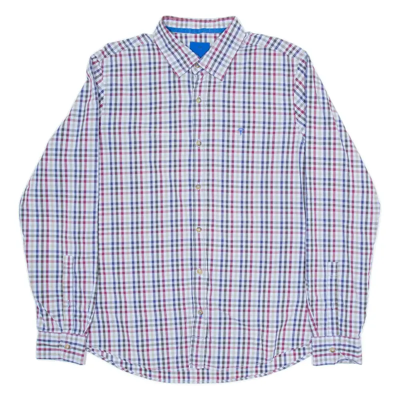 JOOP Slim Fit Mens Shirt Blue Check Long Sleeve L