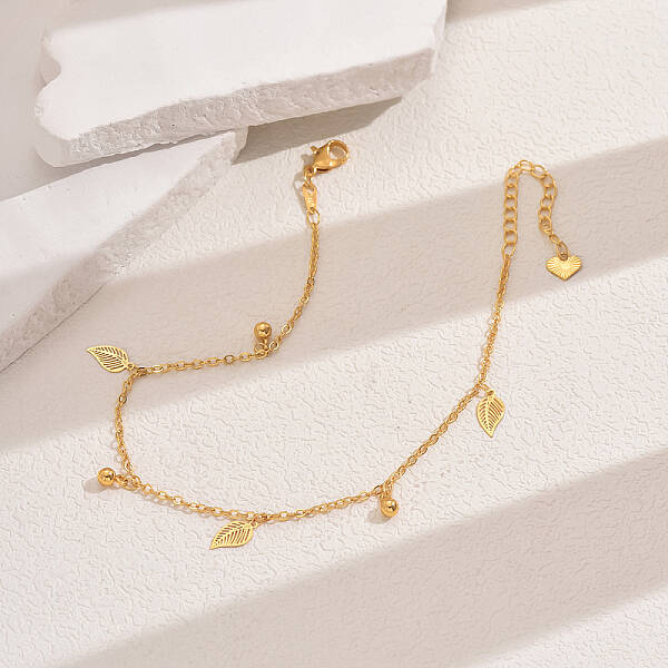 Fashionable Vintage Beach Style Brass Fringed Adjustable Anklets for Women