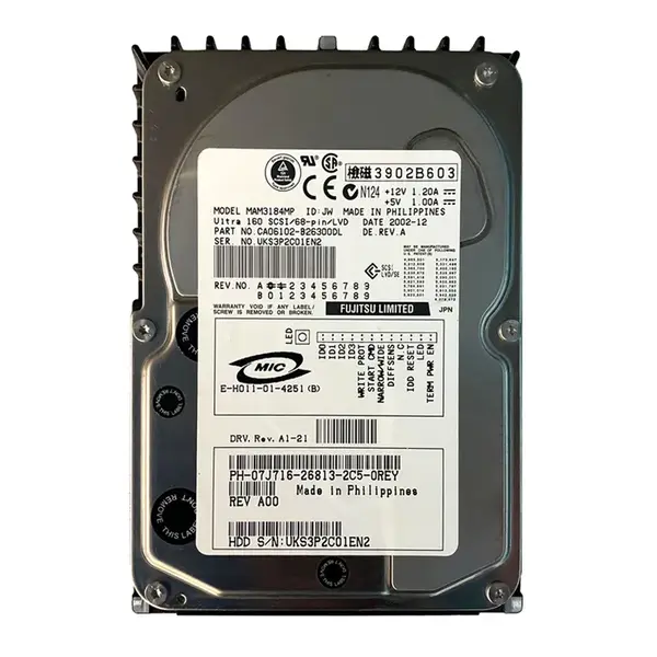 07J716 Dell 18.4GB Ultra-160 SCSI 15000 3.5-inch 8MB Hard Drive