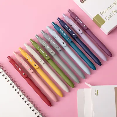 Mr. Pen Retractable Gel Pens - 12 or 6 Pack, Morandi, Gradient, or Vintage Barrels - Fine Point 0.5mm Black Ink with Fidget B...