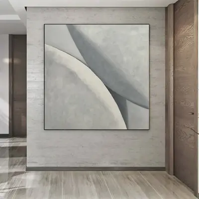 Extra Large Gray Wall Art Abstract Painting Black And White Paintings On Canvas Modern Painting Original Living Room Wall Dec...
