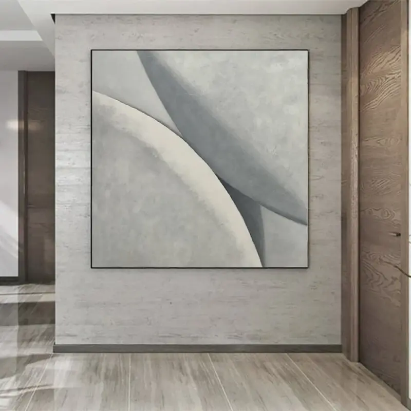 Extra Large Gray Wall Art Abstract Painting Black And White Paintings On Canvas Modern Painting Original Living Room Wall Dec...