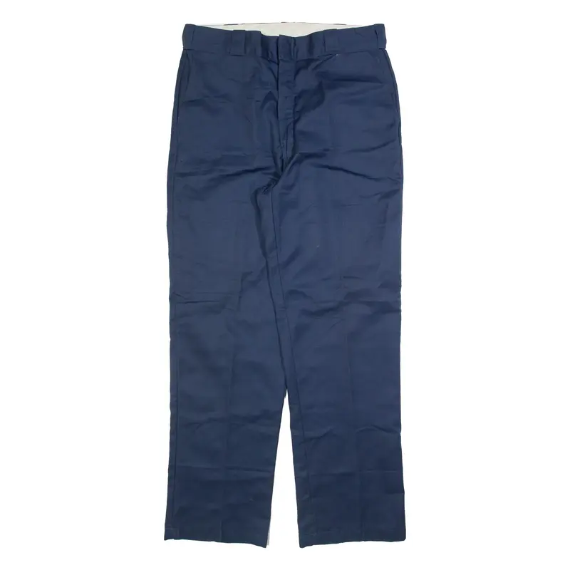 DICKIES Blanket Lined Mens Trousers Blue Regular Straight W34 L32