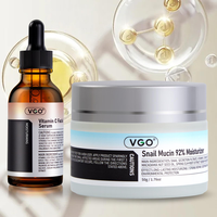 VGO Snail Mucin 92% Moisturizer Infused with Vitamin C - Facial Serum Essence, 50g/1.76oz - Ideal Daily Face Cream for Every ...